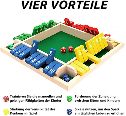 SHUT THE BOX - HOLZWÜRFEL-BRETTSPIEL🔥Viel Spaß beim Spielen mit Kindern