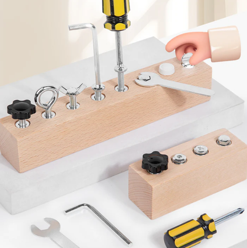 ⏰Montessori Wooden Screw Driver Board Toy