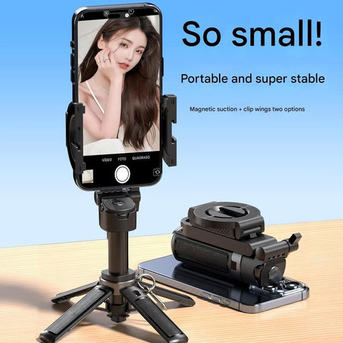 📸 New Magnetic & Clamp 2-in-1 Mini Selfie Stick