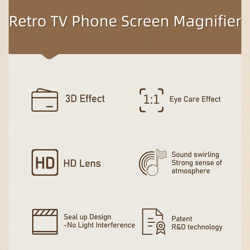📺Magnifier for Cell Phone-Retro TV Amplifier 3D HD
