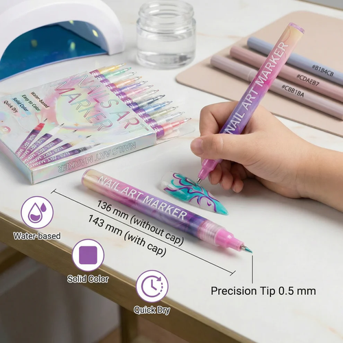 🎨A 12-color creative nail design set - suitable for nail design enthusiasts of all ages