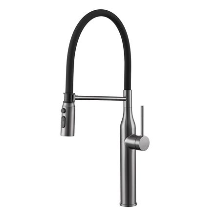 Magnetic Pull-Down Stainless Steel Kitchen Faucet with Cold Hot Water, Anti-Splash Design and 360° Swivel for Sink
