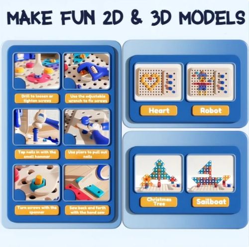 DIY螺丝钉套装🎁🔥Hippo All-in-one Tool Hub DIY Montessori Tool Box Set
