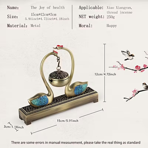 天鹅香薰炉Dual-Use Metal 1pc Swan Lake Incense Burner - Unscented Home Decor Ornament