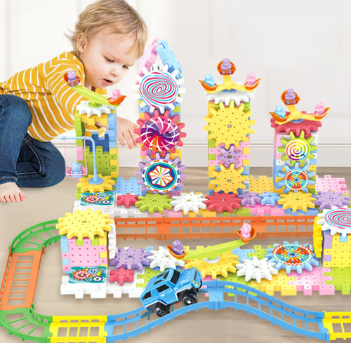 电动齿轮轨道积木玩具Electric Gear Building Blocks