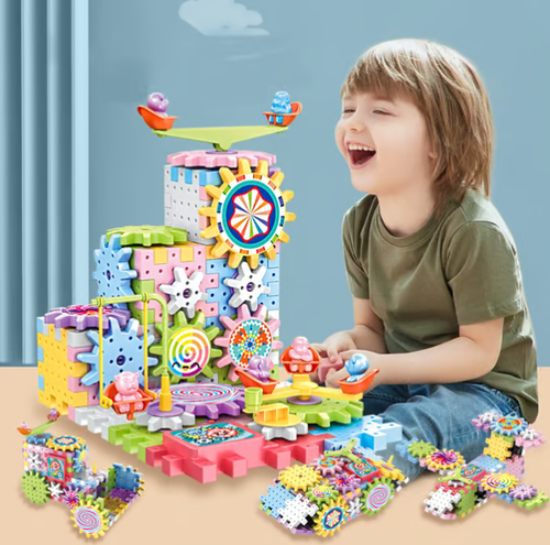 电动齿轮轨道积木玩具Electric Gear Building Blocks