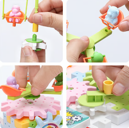 电动齿轮轨道积木玩具Electric Gear Building Blocks