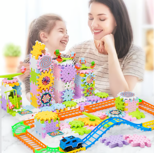 电动齿轮轨道积木玩具Electric Gear Building Blocks