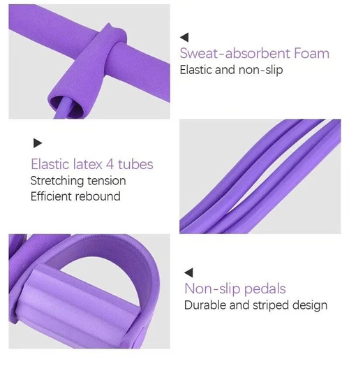 拉力器  21 Fitness Resistance Bands-4 Tube Pedal Ankle Puller