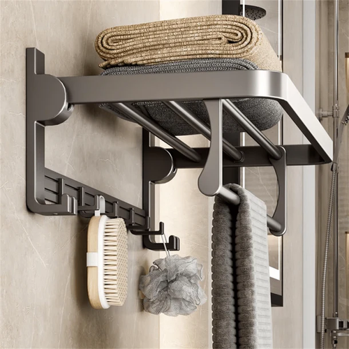 免打孔浴巾架Wall-Mounted Punch-Free Towel Organizerz