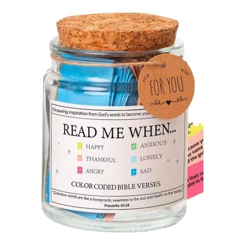 圣经瓶 Bible Verse Jar Scripture Prayer Cards Holy Read Me When Bible Verses Jar Religious Communion Confirmation Baptisms Gifts