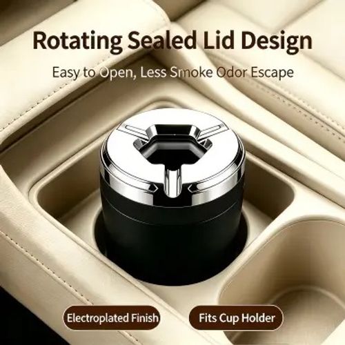 Rotating Sealed Lid Car Ashtray