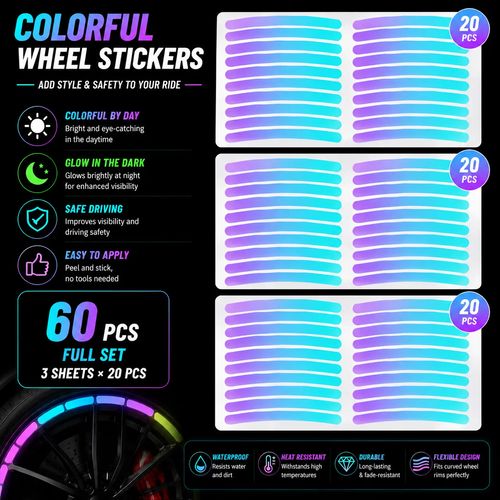Glow in The Dark Wheel Rim Stickers