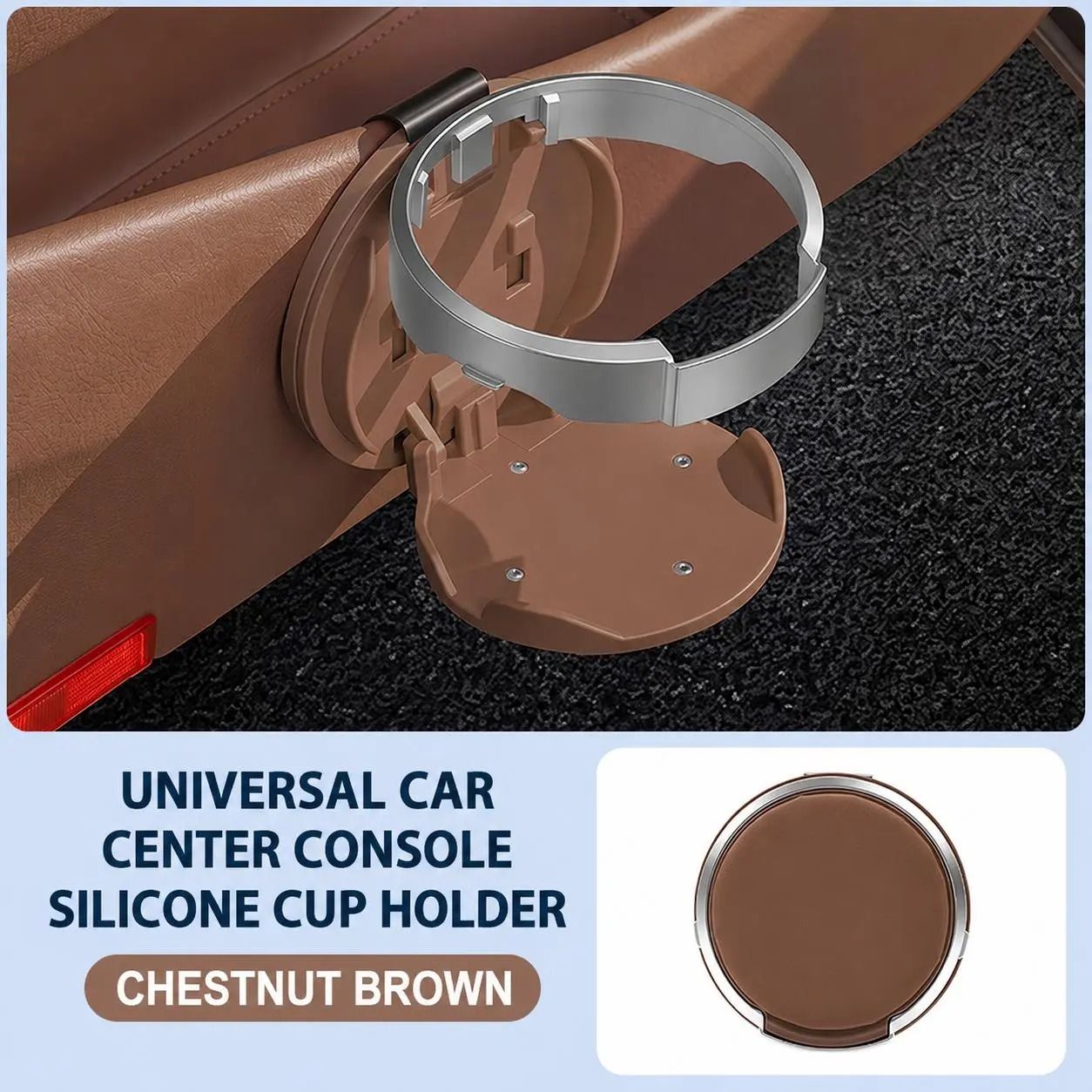 Universal Foldable Car Cup Holder with Hook, Space-Saving Vehicle Drink Holder for Bottles, Coffee Cups & Tumblers, Car Interior Storage Organizer