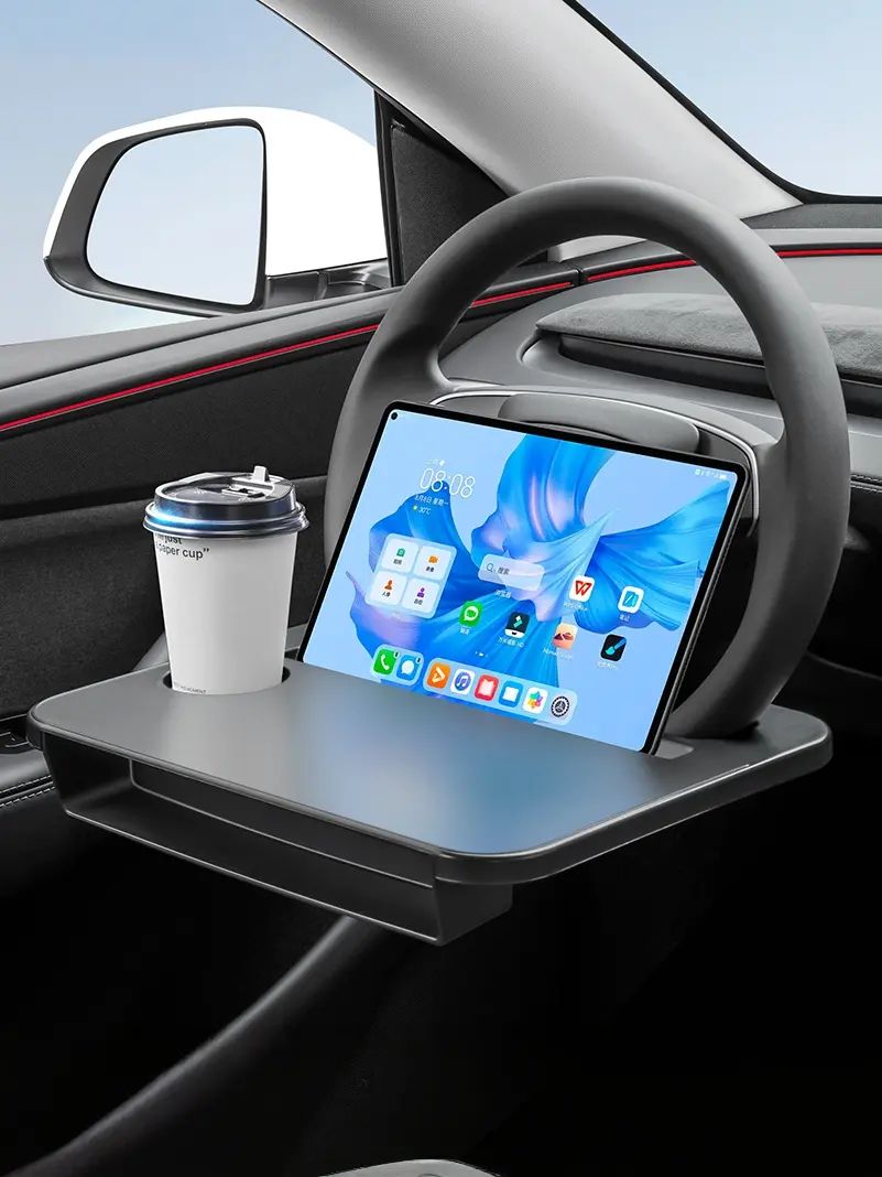 2‑in‑1 Steering Wheel Desk, Steering Wheel Tray Table with Seat Gap Filler Organizer, Multifunctional Car Food Tray for Driver, Car Laptop Desk for Working & Eating, Car Accessories, Fits Most Vehicles Steering Wheels, Ideal Christmas Gift
