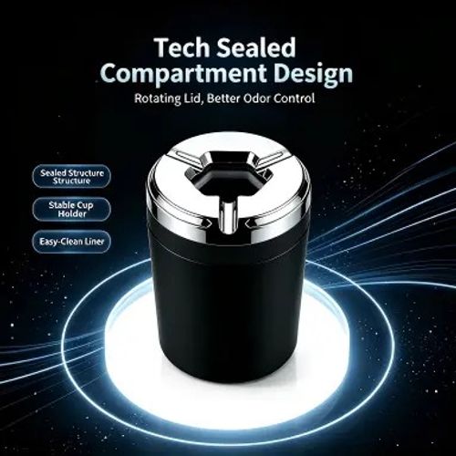 Rotating Sealed Lid Car Ashtray