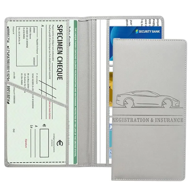 Car Registration & Insurance Card HolderMagnetic Closure Vehicle Organizer, CarEssential Document Wallet, forPokemon Cards Holder, Compact CarAccessories