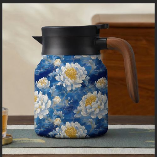 Vintage Floral Pattern Tea Thermos – Built-In Infuser