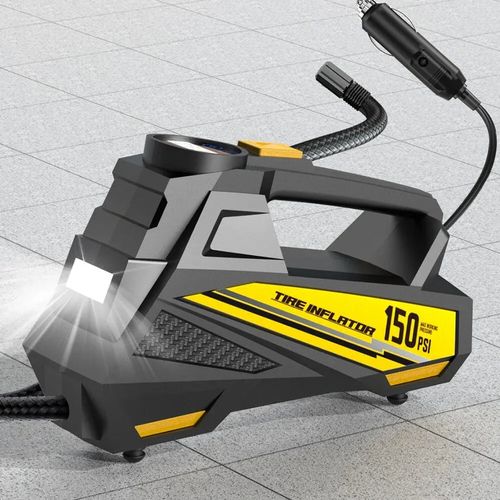 Corded Digital Tire Inflator – 12V 150PSI Electric Air Compressor with LED Light for Cars, Motorcycles & Bikes