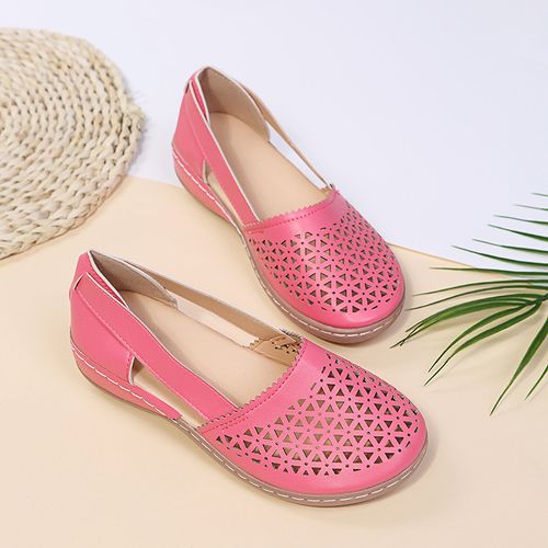 Women Wedges Orthopedic Hollow Out PU Summer Vintage Sandals👩🎁👡