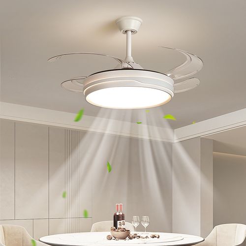 ✨ 42 White Smart Ceiling Fan with Light – 6-Speed DC Motor, Tri-Color LED, Remote Control, Flush Mount Design ✨