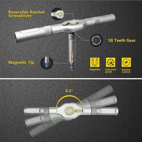 DIY screwdriver 24 in 1, switchable screwdriver shape to adapt to various home repairs, cool home repair tool box, compact and portable, does not take up space ratchet screwdriver