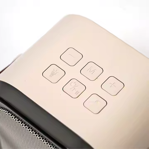 Mini alto-falante portátil Bluetooth para Karaokê Microfone duplo de áudio integrado para Karaokê doméstico Alto-falante sem fio Bluetooth