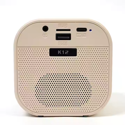 Mini alto-falante portátil Bluetooth para Karaokê Microfone duplo de áudio integrado para Karaokê doméstico Alto-falante sem fio Bluetooth