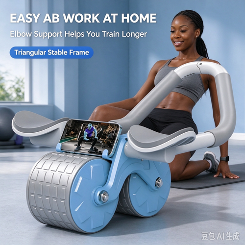 Ab Roller Wheel with Knee Pad, Core Strength Abdominal Workout Equipment for Home Gym