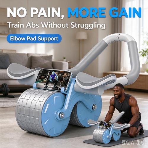 Ab Roller Wheel with Knee Pad, Core Strength Abdominal Workout Equipment for Home Gym