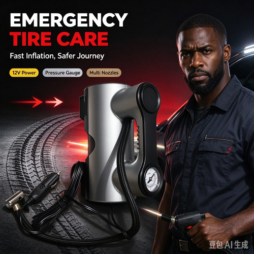Portable Car Tire Inflator, Digital Air Compressor Pump with LED Light for Cars and Bikes