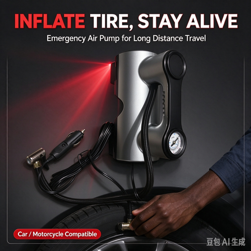 Portable Car Tire Inflator, Digital Air Compressor Pump with LED Light for Cars and Bikes