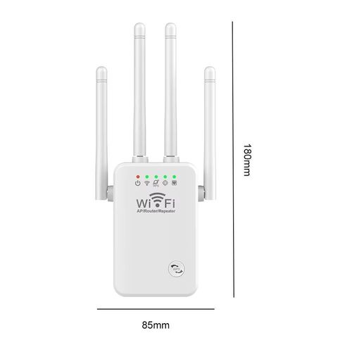 WiFi Extender Booster 2.4 GHz Network Expander Router 300Mbps Easy Setup 4 Antenna Long Range for Home with Ethernet Port