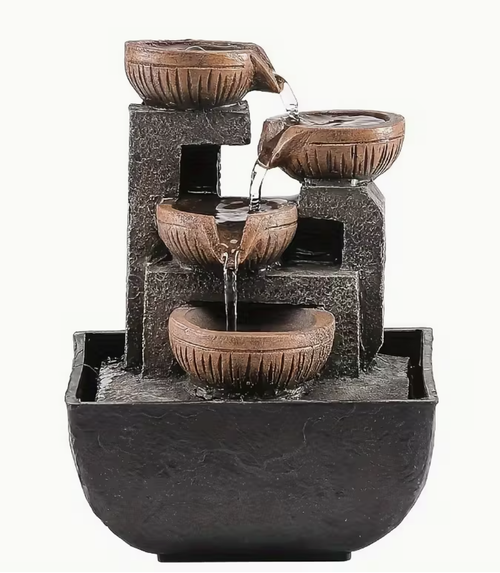 1pc Resin Tabletop Waterfall Fountain, USB Powered Indoor Desktop Flowing Water Feature, Relaxing Feng Shui Decoration, with Operating Voltage ≤36V for Various Room Types