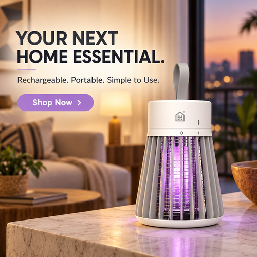Portable USB Electric Mosquito Killer Lamp, UV Light Insect Zapper, Quiet Bug Trap for Home Bedroom Indoor Use
