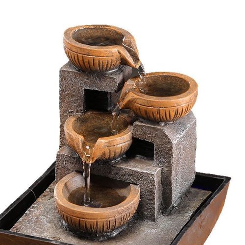 1pc Resin Tabletop Waterfall Fountain, USB Powered Indoor Desktop Flowing Water Feature, Relaxing Feng Shui Decoration, with Operating Voltage ≤36V for Various Room Types