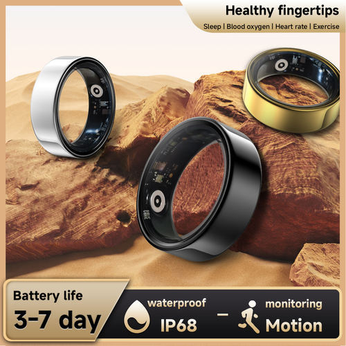 D Smart Fitness Monitor Ring Digital Finger Blood Oxygen Sleep Health Tracker App Control WiFi Compatible Android Operation