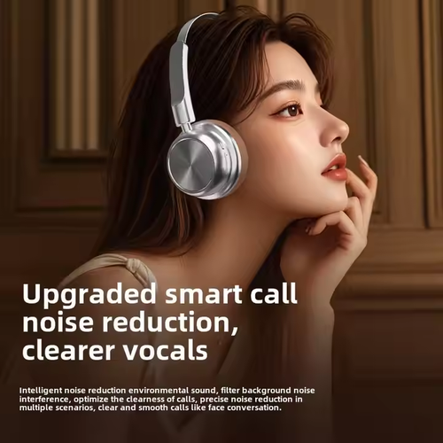 The new CR-20 retro and fashionable Maillard metal Bluetooth headphones 5.4 over-ear headphones have an extremely long battery life