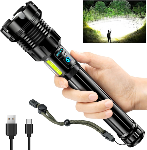 Portable power bank with laser flashlight