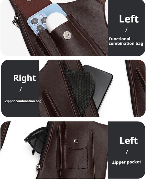 Double Shoulder Armpit Bag, 2025 New Men Anti-Theft Underarm Wallet Pocket Holster Phone Leisure Double Shoulder Pouch