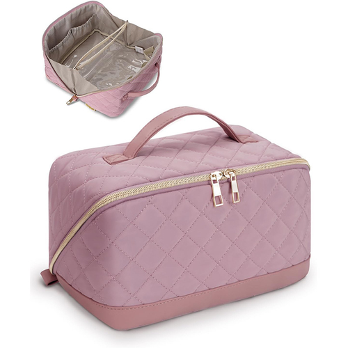 large-capacity open-top makeup bag