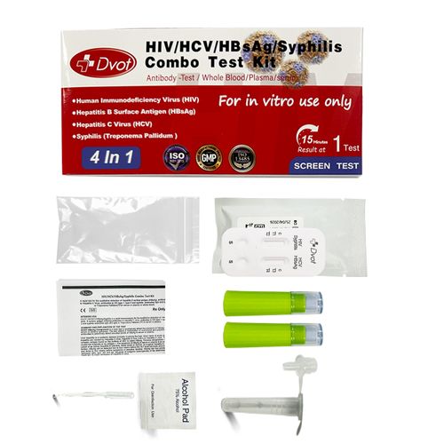 DVOT Four-in-One Card HIV,AIDS,Syphilis, Hepatitis B and Hepatitis C Antigen Test Strip