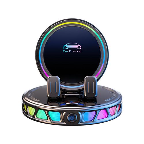 Car Phone Holder Microphone RGB Atmosphere Light Wireless Charger
