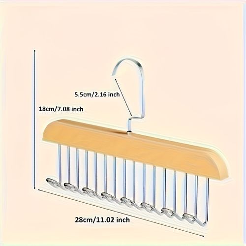 Upgrade 8 Hooks 1 Set 24 Hooks 3 Piece Set Space-saving Wooden Bra Hooks with 8 Swivel 360° Hooks - Suitable for bras, vests, suspenders and other solid wood materials, 8 Hooks for lingerie, vests, tie and belts - Perfect for dormitories and apartments