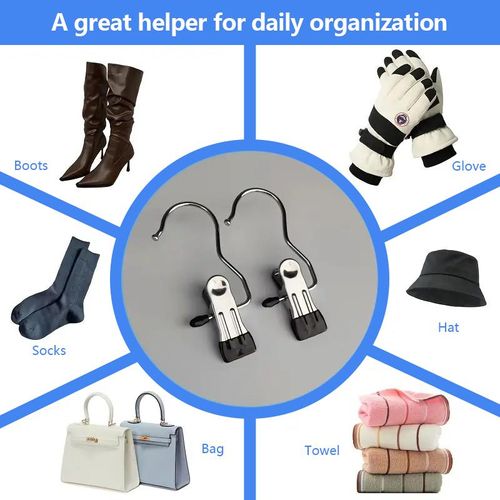 10-50PCS Premium Stainless Steel Rotating Hanging Clips – Durable 360° Space-Saving Design for Laundry, Dish Drying Rack, Storage & Organization, Heavy-Duty Hooks for Clothes, Towels, Kitchen & Home Decor & Home Storage Solutions Hangers Organiser