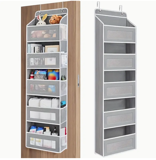 Recessed hanging storage rack, storage box, hanging wardrobe storage rack, five-layer hanging door frame