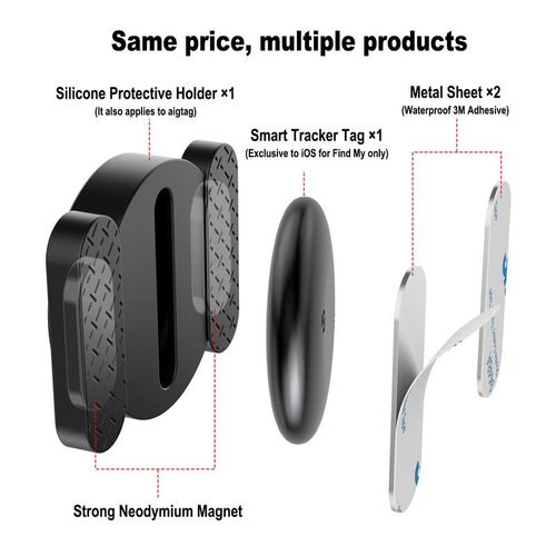 **GPS Tracker for Car,Mini Trackers Device with Weatherproof Magnetic Case-No Monthly Fee-Best Hidden GPS Trackers,Anti-lost Device,Works with Apple Find My (iOS Only)