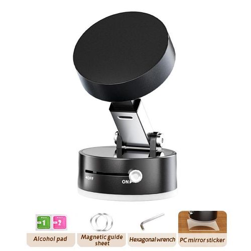 Magnetic Selfie Stick, Vacuum Magnetic Phone Holder, Adjustable Foldable Multifunctional Cell Phone Mount for Car, Office, and Selfies
