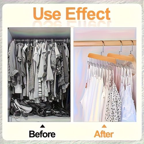 Upgrade 8 Hooks 1 Set 24 Hooks 3 Piece Set Space-saving Wooden Bra Hooks with 8 Swivel 360° Hooks - Suitable for bras, vests, suspenders and other solid wood materials, 8 Hooks for lingerie, vests, tie and belts - Perfect for dormitories and apartments