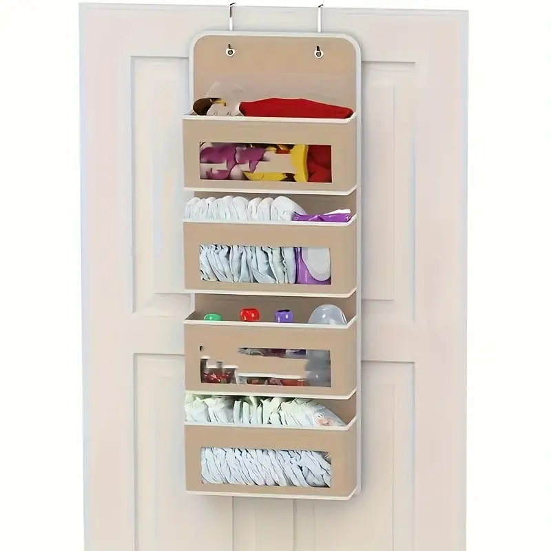 Recessed hanging storage rack, storage box, hanging wardrobe storage rack, five-layer hanging door frame